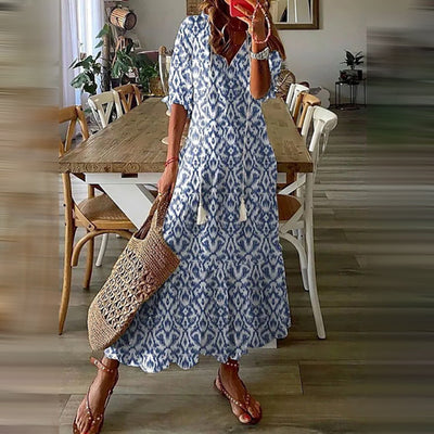 Capucine™ – Maxi-robe Boho avec un charme rétro élégant