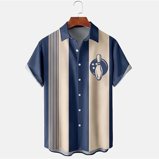 Casper - Chemise avec imprimé bowling - Coupe décontractée - Hommes