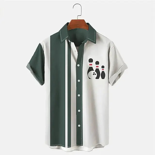 Casper - Chemise avec imprimé bowling - Coupe décontractée - Hommes