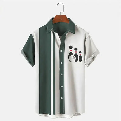 Casper - Chemise avec imprimé bowling - Coupe décontractée - Hommes