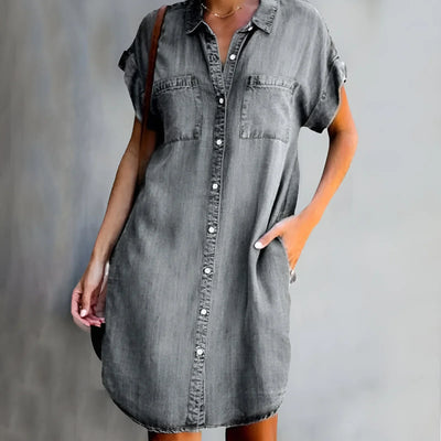 Bruna - Robe chemise décontractée avec fermeture à boutons