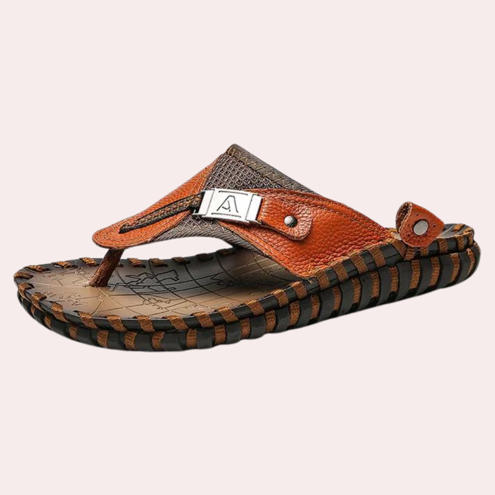 Sandales pour hommes - Cuir luxe - Confort ultime - Noir/Marron