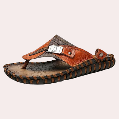 Sandales pour hommes - Cuir luxe - Confort ultime - Noir/Marron