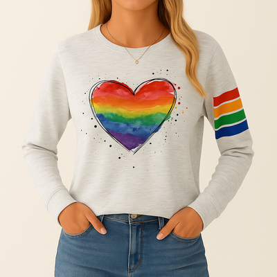 Lynn - T-shirt Arc-en-ciel Femme - Doux et Respirant