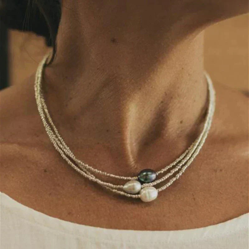 Collier vintage en perles naturelles