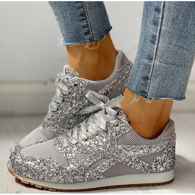 Camille - Baskets automne à paillettes femme