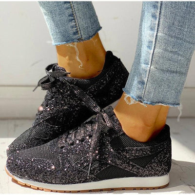 Camille - Baskets automne à paillettes femme