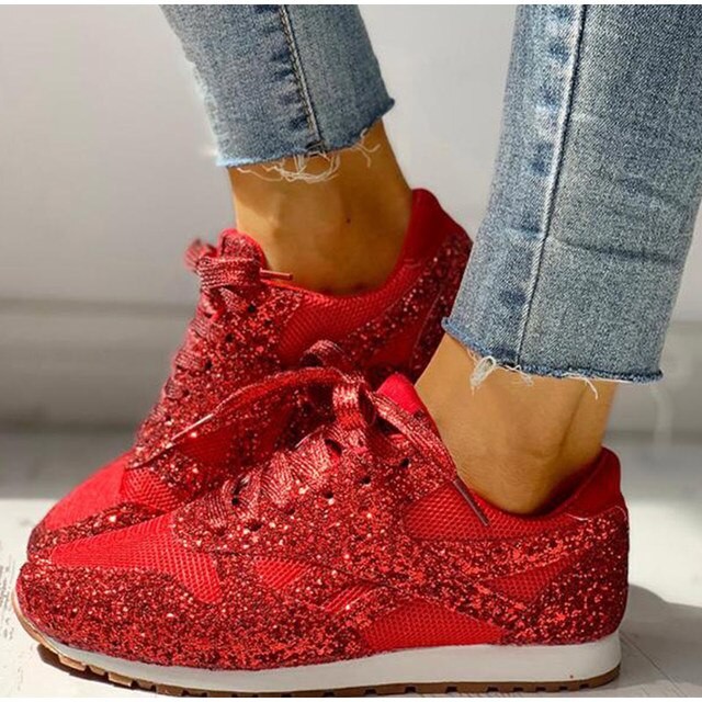 Camille - Baskets automne à paillettes femme