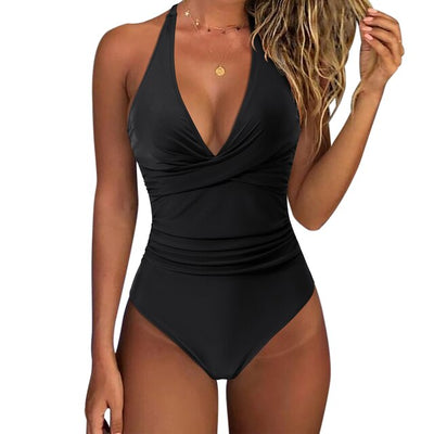 Eulalie - Tankini Bleu Avec Imprimé Tendance Et Bretelles Réglables