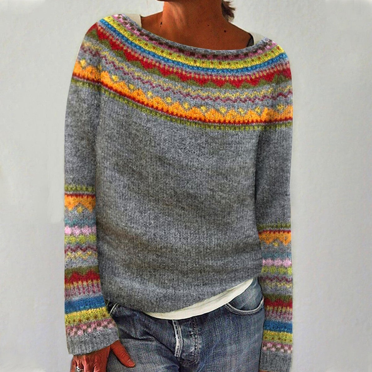 Inès - Pull automne vintage femme