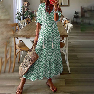 Capucine™ – Maxi-robe Boho avec un charme rétro élégant