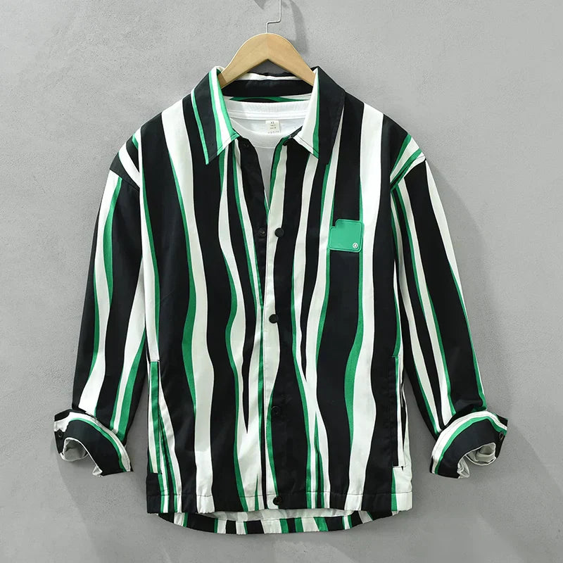 Camiel - Chemise à rayures vertes - Élégant - Hommes