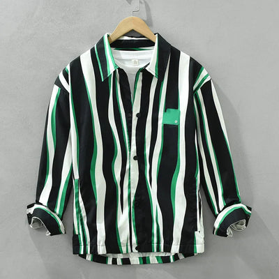 Camiel - Chemise à rayures vertes - Élégant - Hommes