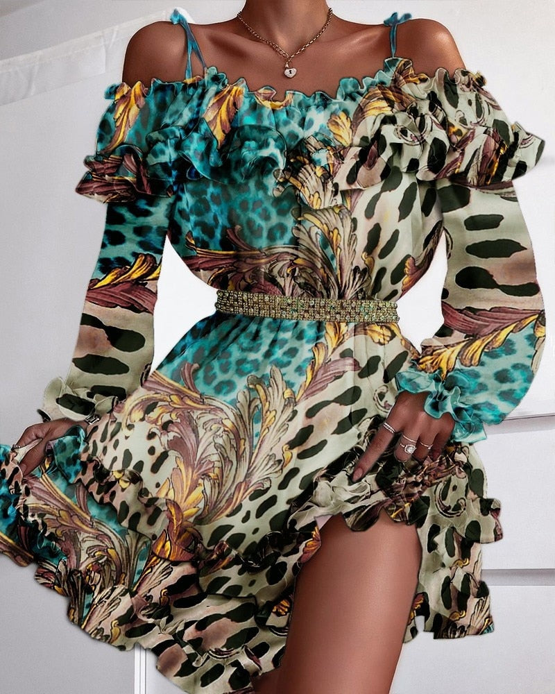 Janne - Mini Robe Léopard - Off-Shoulder Et Élégante - Femmes