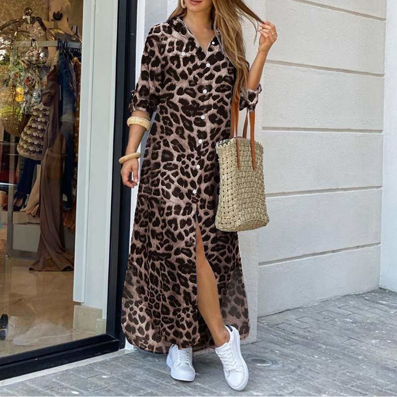 Énora - Robe Imprimé Léopard Avec Découpe Tendance