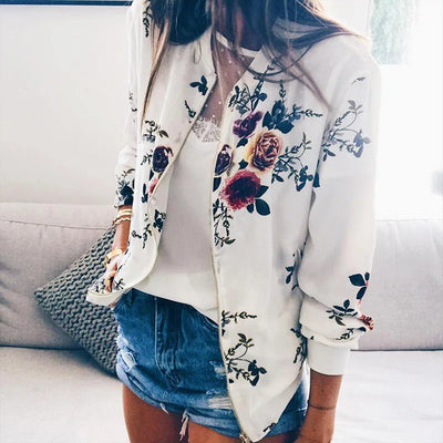 Hazel | Veste bomber avec imprimé floral tendance
