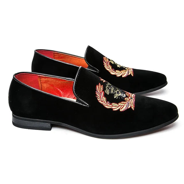 Benedict - Mocassins En Velours Avec Emblème Brodé