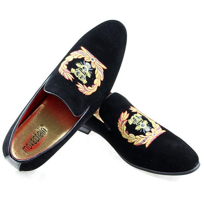 Benedict - Mocassins En Velours Avec Emblème Brodé