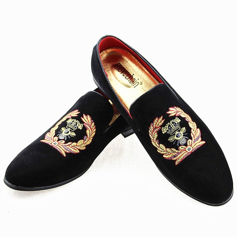 Benedict - Mocassins En Velours Avec Emblème Brodé