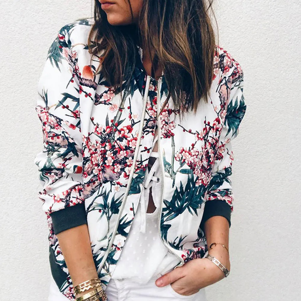 Hazel | Veste bomber avec imprimé floral tendance