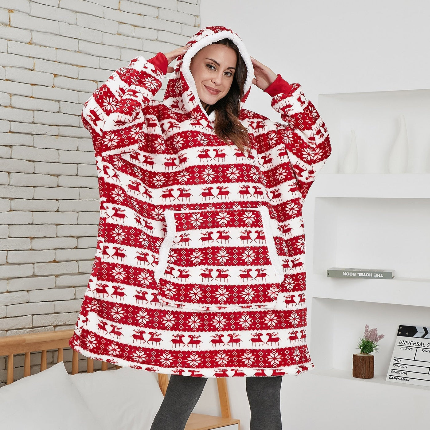 Mila - Pull femme plaid oversize
