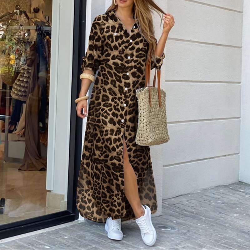 Énora - Robe Imprimé Léopard Avec Découpe Tendance