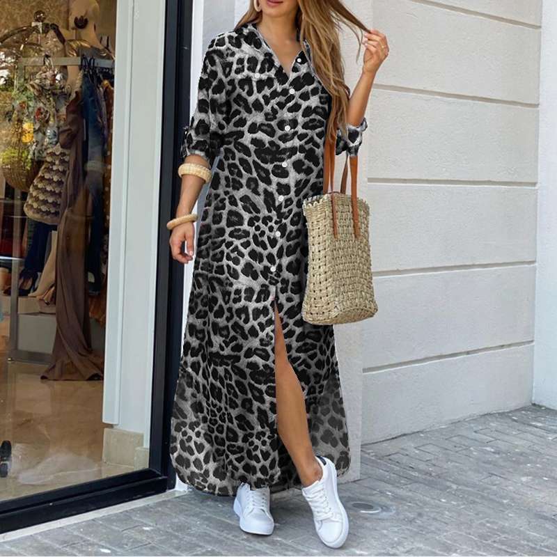 Énora - Robe Imprimé Léopard Avec Découpe Tendance