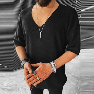 Edwy - T-shirt en maille décontracté - Surdimensionné - Hommes