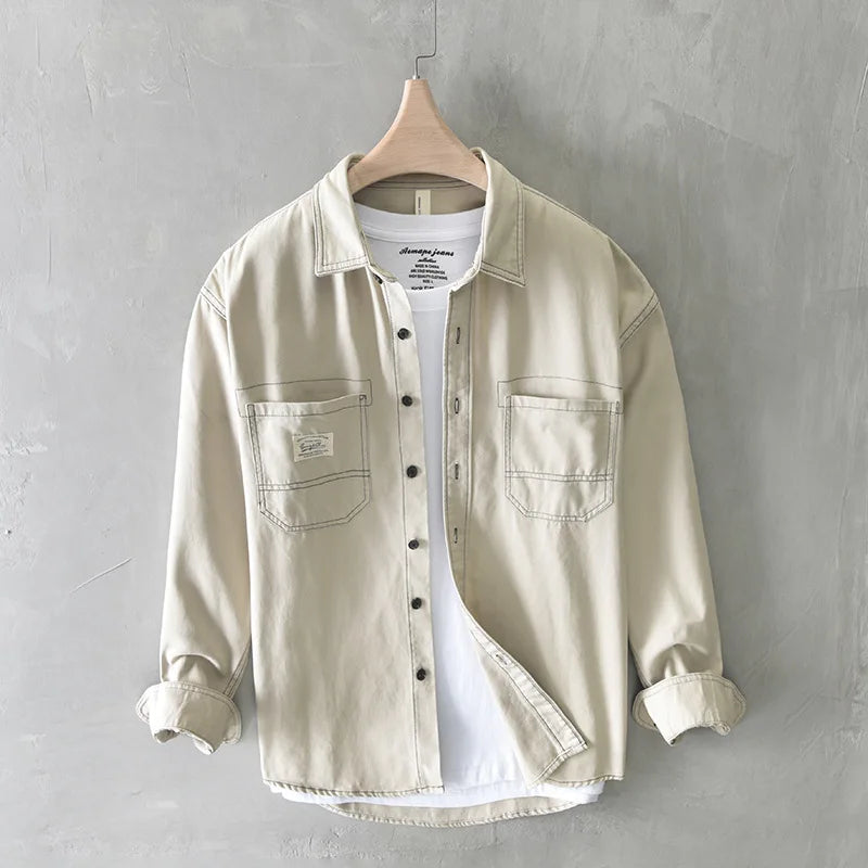 Dre - Chemise en denim cargo - Décontracté - Hommes