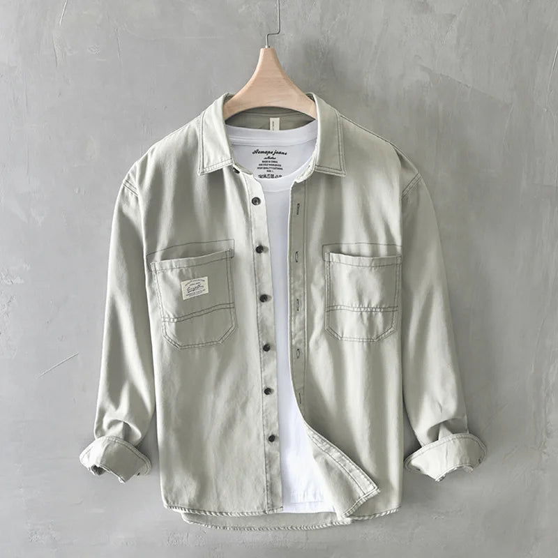 Dre - Chemise en denim cargo - Décontracté - Hommes