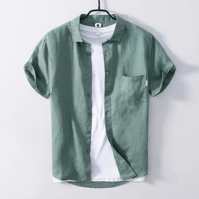 James - Chemise en Lin - Style Décontracté - Respirant et Confortable - Hommes
