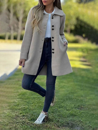 Louise – Manteau D’Hiver Élégant Avec Boutons Et Col Classique, Intemporel
