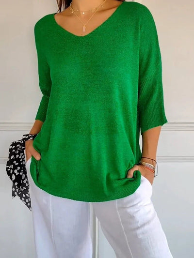 Léna - Pull léger à col V automne femme