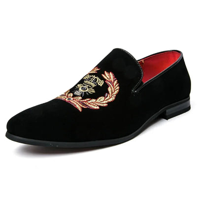 Benedict - Mocassins En Velours Avec Emblème Brodé