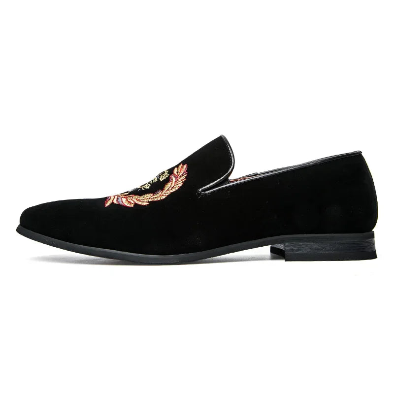 Benedict - Mocassins En Velours Avec Emblème Brodé
