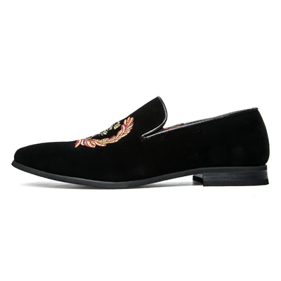 Benedict - Mocassins En Velours Avec Emblème Brodé