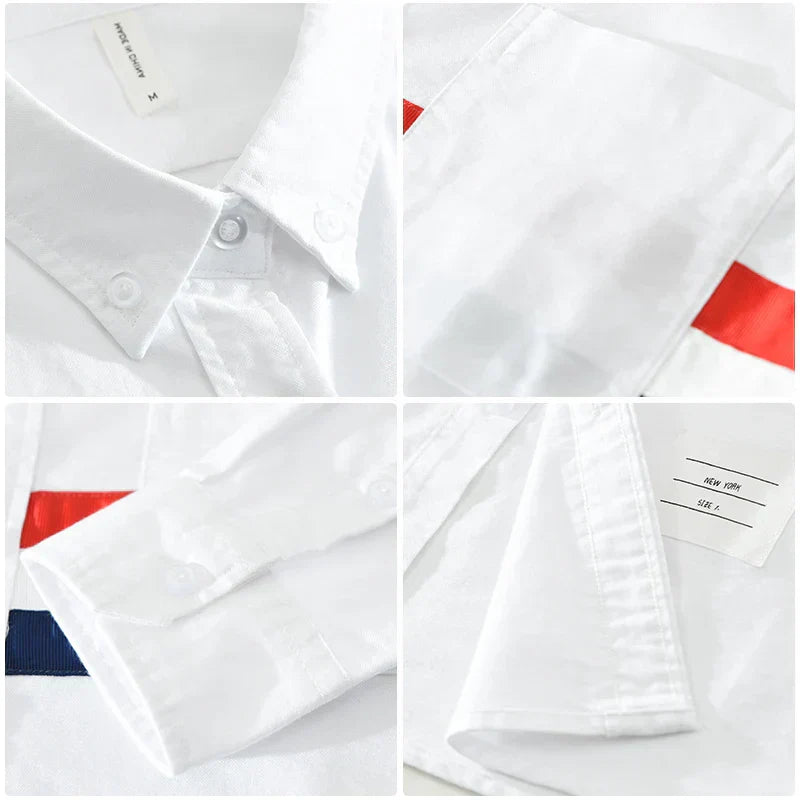 Avery - Chemise Patchwork Rayée - Décontracté - Hommes