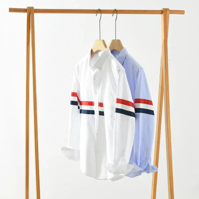 Avery - Chemise Patchwork Rayée - Décontracté - Hommes