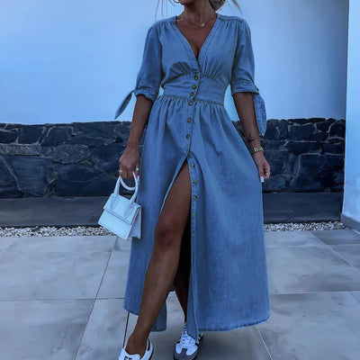 Angélique – Robe En Denim Avec Une Coupe Chic Et Intemporelle