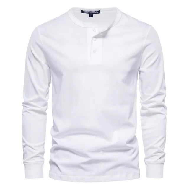 Edo - T-shirt à manches longues Henley - Confortable - Hommes