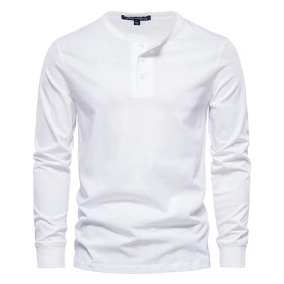 Edo - T-shirt à manches longues Henley - Confortable - Hommes