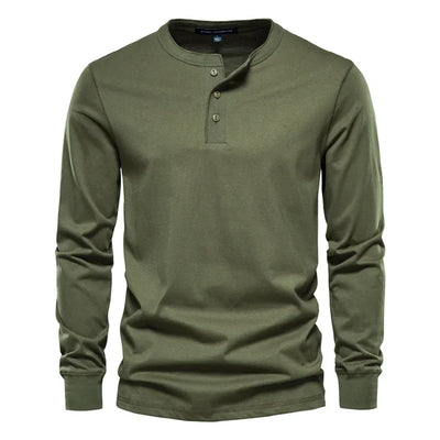 Edo - T-shirt à manches longues Henley - Confortable - Hommes