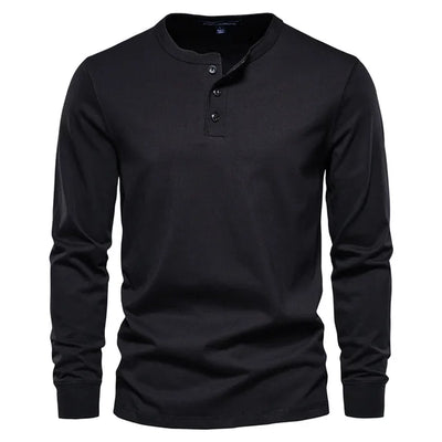 Edo - T-shirt à manches longues Henley - Confortable - Hommes