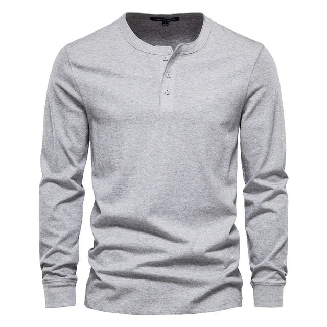 Edo - T-shirt à manches longues Henley - Confortable - Hommes