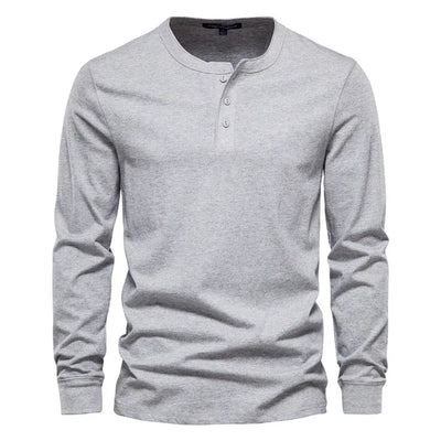 Edo - T-shirt à manches longues Henley - Confortable - Hommes