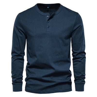Edo - T-shirt à manches longues Henley - Confortable - Hommes