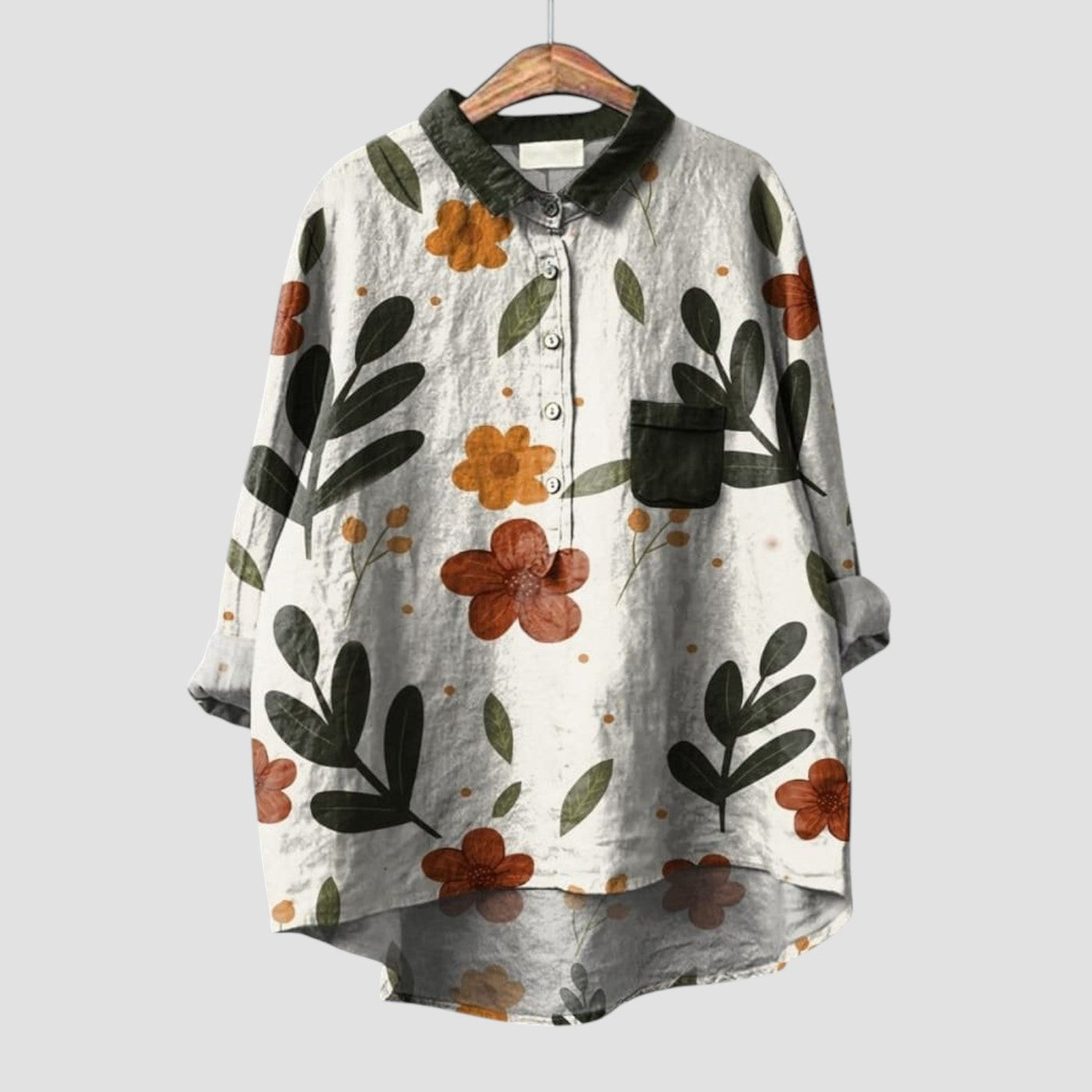 CLARISSA | Chemise Oversize Fleurie au Style Naturel et Authentique