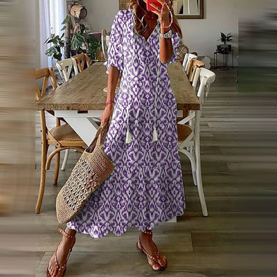 Capucine™ – Maxi-robe Boho avec un charme rétro élégant
