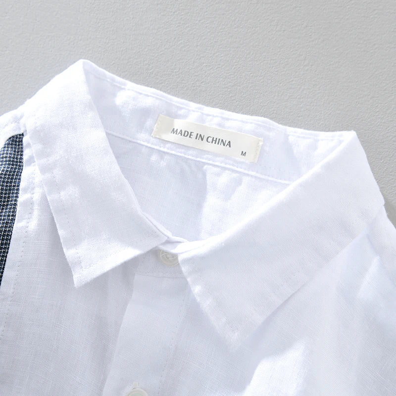 Amos - Chemise en Lin - Patched - Hommes
