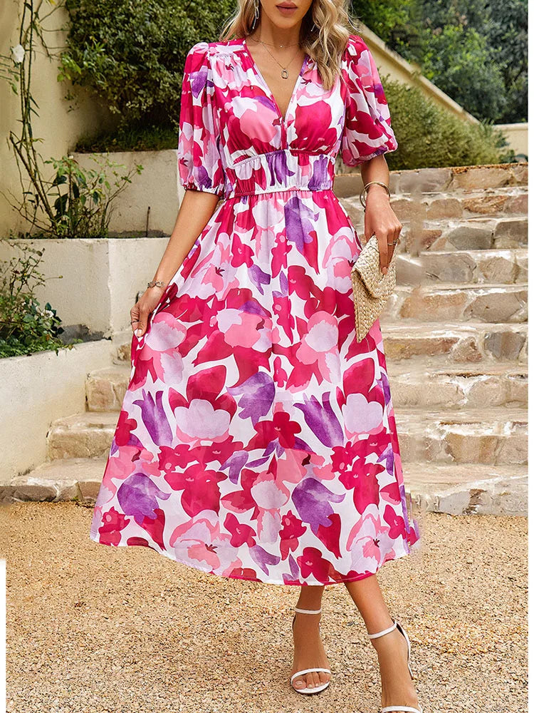 Ezme | Charmante robe midi avec imprimé ludique